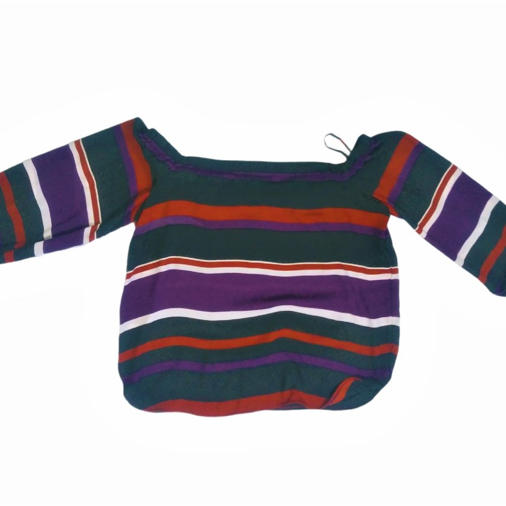 I-N-C Womens Striped Pullover Blouse, Multicoloure - Picture 4 of 10